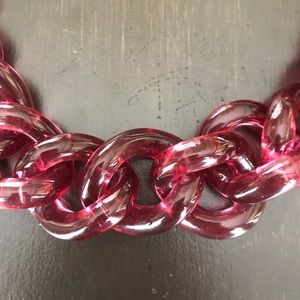 J.Crew Lucite Chainlink Necklace in Cranberry